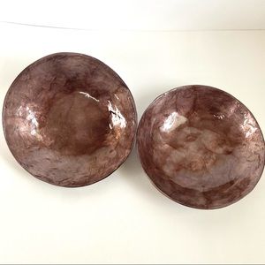 2 Z Gallerie Capiz Shell Bowls in Dark Amethyst